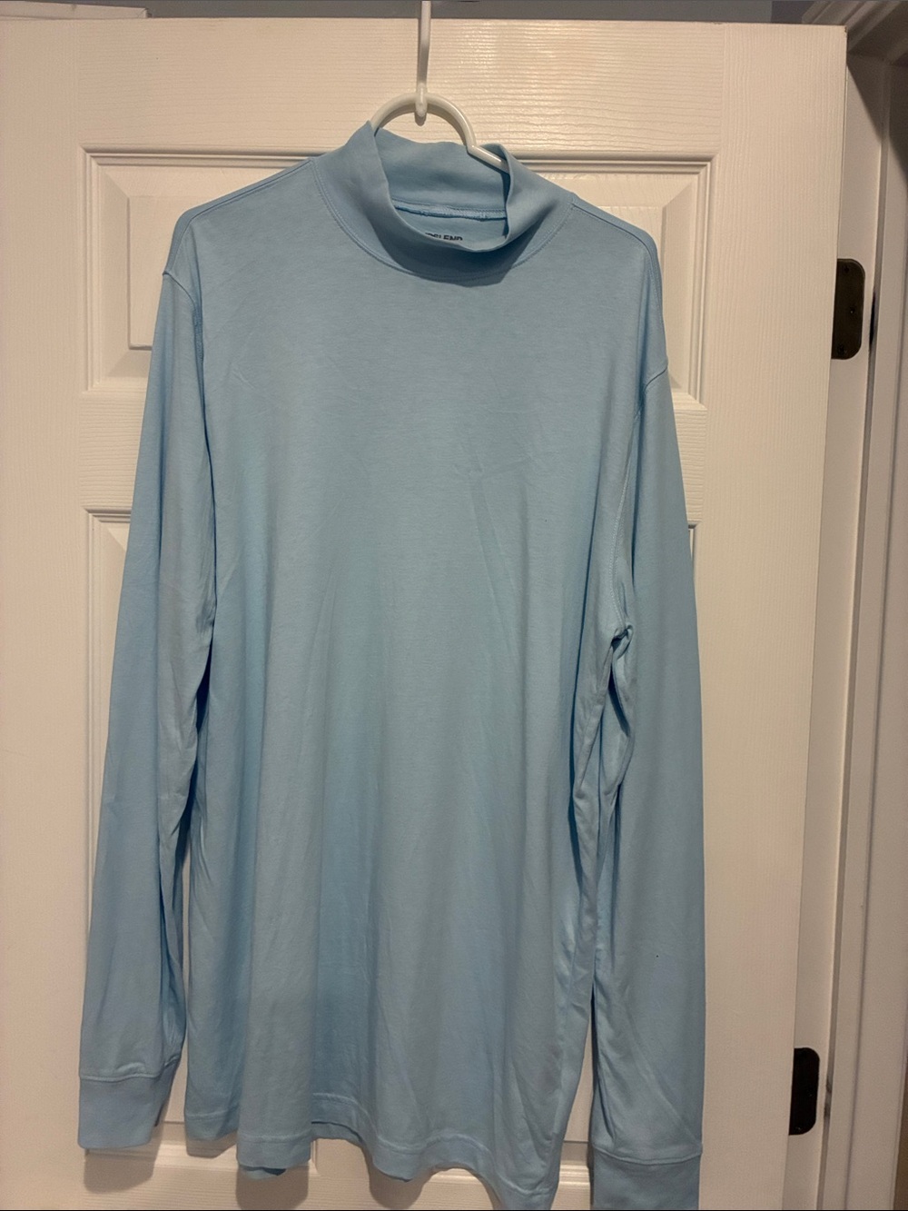 Lands' End Light Blue Long-Sleeve Mock Neck Shirt